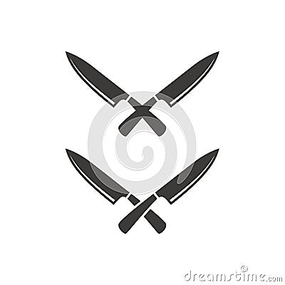 Crossed kitchen knifes vector icon Vector Illustration