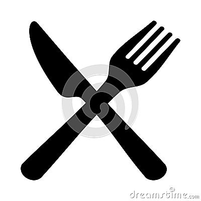 CROSSED KNIFE AND FORK, PICTOGRAM Stock Photo