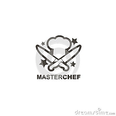 Crossed knives and chef hat Vector Illustration