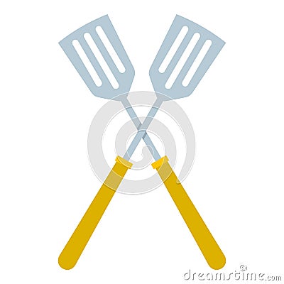 Crossed metal spatulas icon isolated Vector Illustration