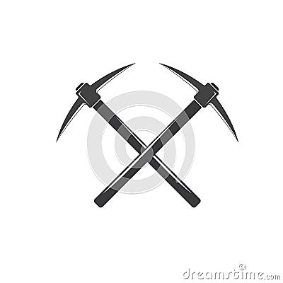 crossed pickaxe vector icon element design template Vector Illustration