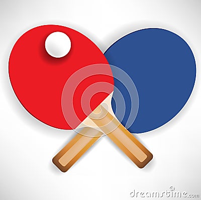 Crossed ping pong rockets Vector Illustration