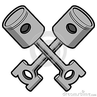 Crossed Pistons Vector Illustration Vector Illustration