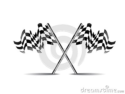 Crossed race flag icon vector symbol Vector Illustration