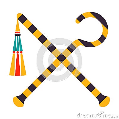 Crossed Sceptre and Whip as Ancient Egyptian Symbol of Power Vector Illustration Vector Illustration
