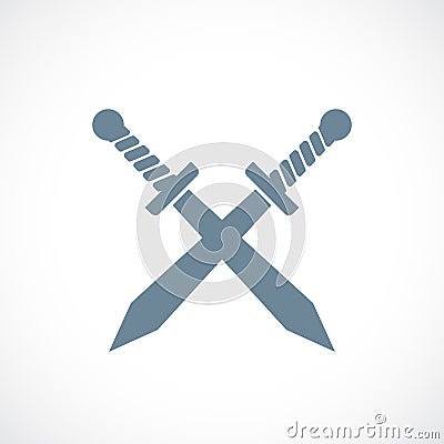 Crossed swords vector icon Vector Illustration