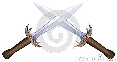 Crossed Swords Vector Illustration