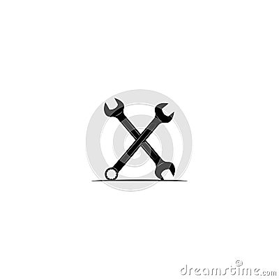 Crossed wrench icon vector graphics Vector Illustration