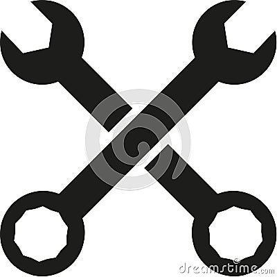 Crossed Wrench and Screwdriver Vector Illustration