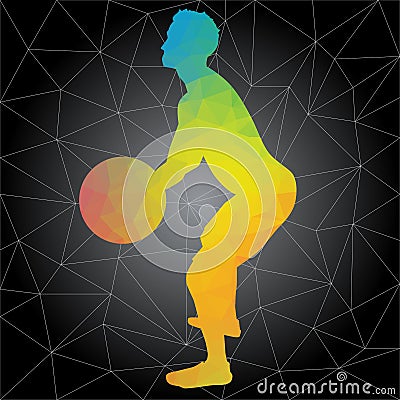Vector silhouettes of people doing fitness and crossfit workouts Vector Illustration