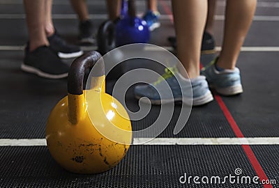 Crossfit group at the gym Stock Photo