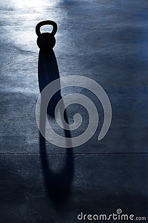 Crossfit Kettlebell weight backlight and shadow Stock Photo