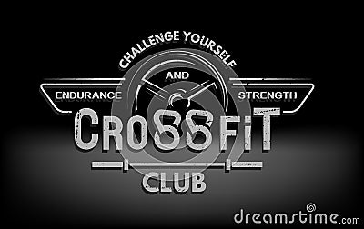 CrossFit. The tmblem in vintage style Vector Illustration