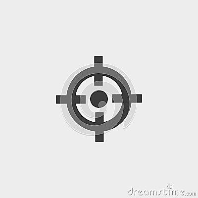 Crosshair icon in a flat design in black color. Vector illustration eps10 Vector Illustration