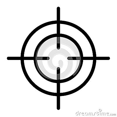 Crosshair icon, outline style Vector Illustration