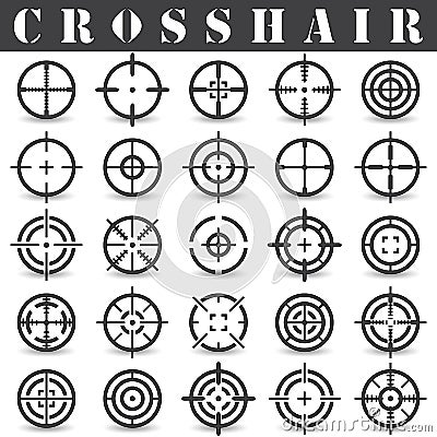 Crosshair. Icons set in vector Vector Illustration