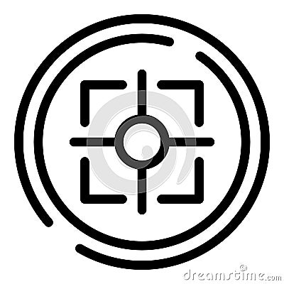 Crosshair reticle icon, outline style Vector Illustration