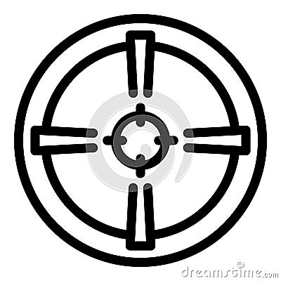 Crosshair sight icon, outline style Vector Illustration