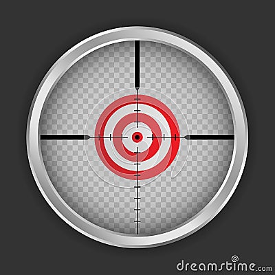 Crosshair target icon, realistic style Vector Illustration