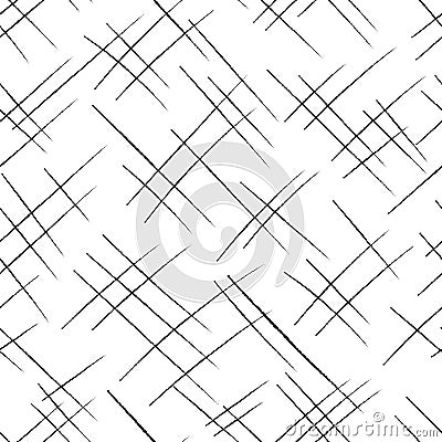 Crosshatch pattern. Seamless hand draw pattern. Simple crosshatch sketch. Vector Illustration