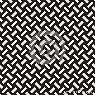 Crosshatch vector seamless geometric pattern. Crossed graphic rectangles background. Checkered motif. Seamless black and Vector Illustration