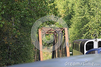 Crossing the Bridge Stock Photo