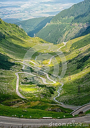 Crossing Carpathian mountains in Romania. Transfagarasan mountain. Transfagarasan highway. Stock Photo