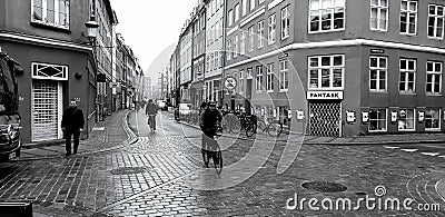 Crossing four streets.Street pavement stylish with mosaic. Editorial Stock Photo