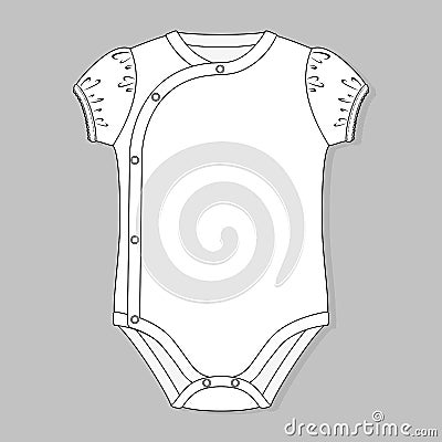 Crossover baby girl bodysuit Vector Illustration