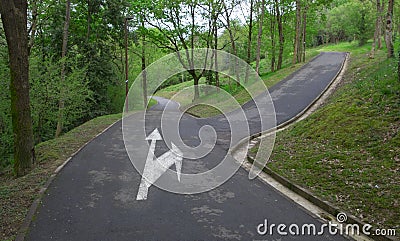 Crossroad, choose a road. Stock Photo