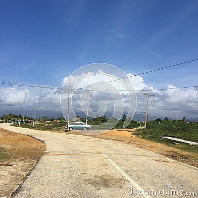 Crossroads, point of perspective, curved way Stock Photo
