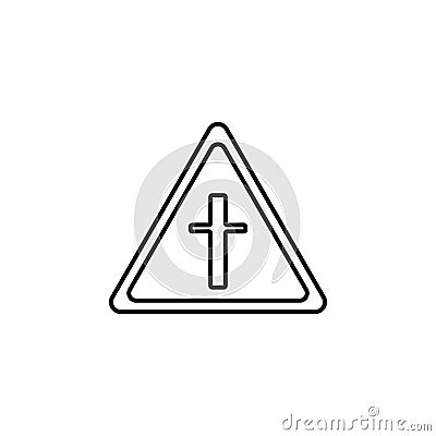 crossroads of secondary roads icon. Element of traffic signs icon for mobile concept and web apps. Thin line crossroads of Stock Photo