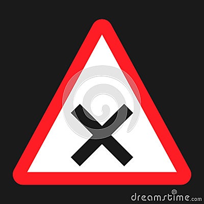 Crossroads sign flat icon, Traffic and road sign Vector Illustration