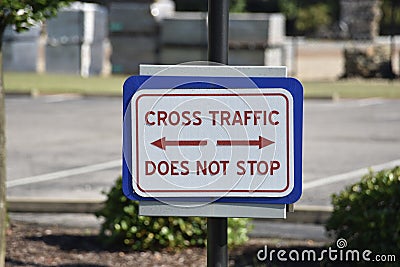 Crosswalk Public Safety Sign Cross Traffic Does not Stop Stock Photo