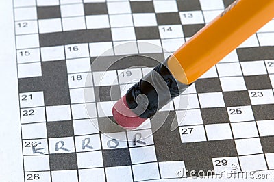Crossword Error Stock Photo