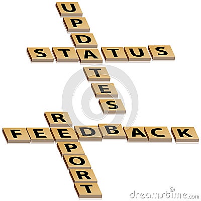 Crossword Feedback Report Status Updates Vector Illustration