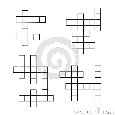 Crossword puzzle flat icons set. Vector crosswords template Vector Illustration