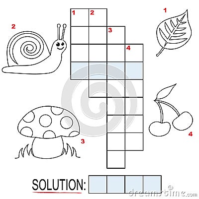 Crossword puzzle for kids, part 1 Cartoon Illustration