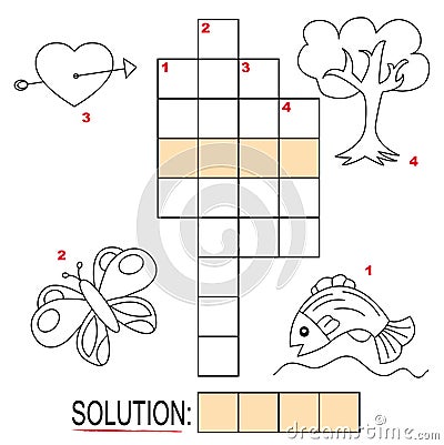 Crossword puzzle for kids, part 2 Cartoon Illustration