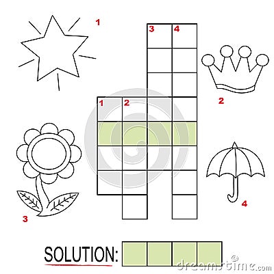 Crossword puzzle for kids, part 3 Cartoon Illustration