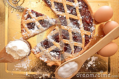 Crostata italian cherry pie Stock Photo