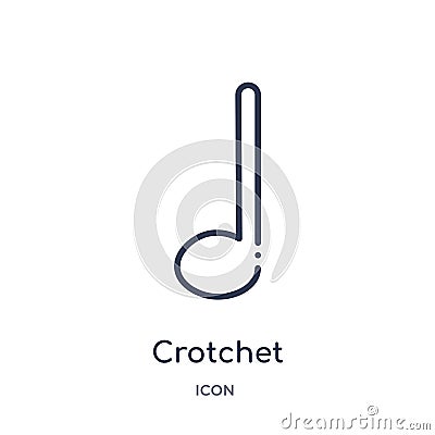 Crotchet icon from music and media outline collection. Thin line crotchet icon isolated on white background Vector Illustration