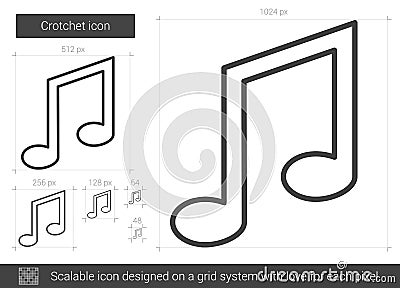 Crotchet line icon. Vector Illustration