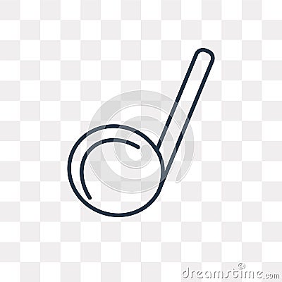 Crotchet vector icon isolated on transparent background, linear Vector Illustration