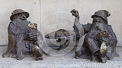 Croupier dwarves in Wroclaw Editorial Stock Photo