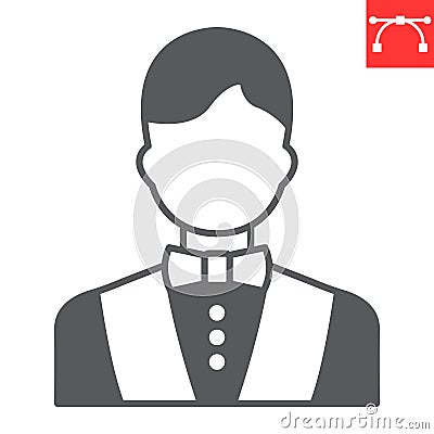 Croupier glyph icon Vector Illustration