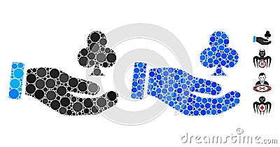Croupier Hand Mosaic Icon of Circle Dots Stock Photo