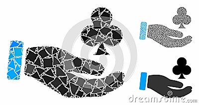 Croupier hand Mosaic Icon of Humpy Parts Vector Illustration