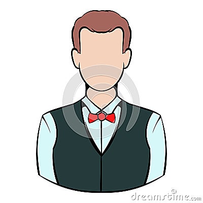 Croupier icon, icon cartoon Vector Illustration