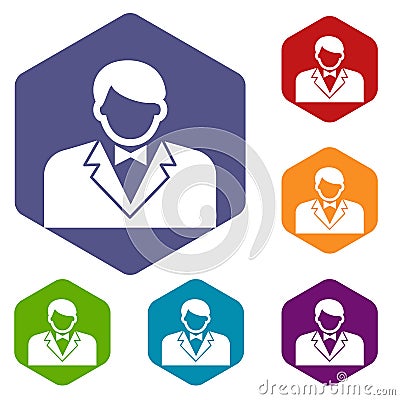 Croupier icons vector hexahedron Vector Illustration